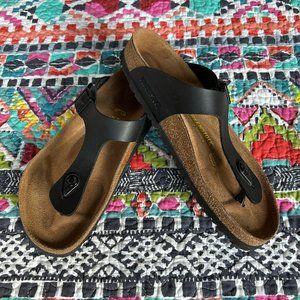 BIRKENSTOCK Size 41 Black Gizeh Thong Sandals